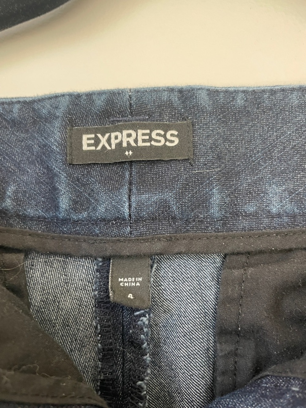 Express Dark Denim Cuffed Jean Shorts - Picture 2 of 7